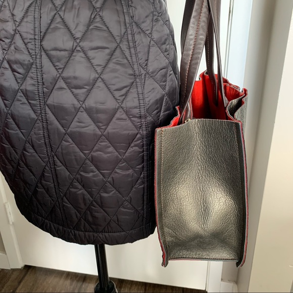 BALLY Brown Metallic Medium Leather Tote - Picture 11 of 11